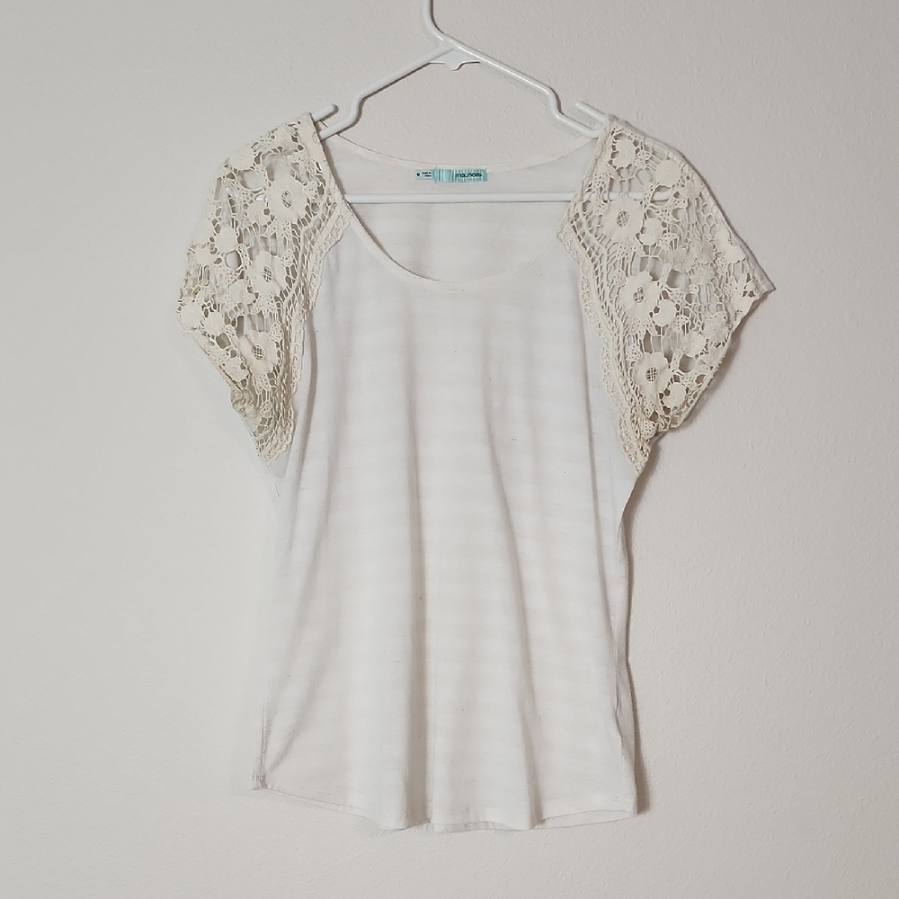 Maurices Cream Lace Short Sleeve Tshirt